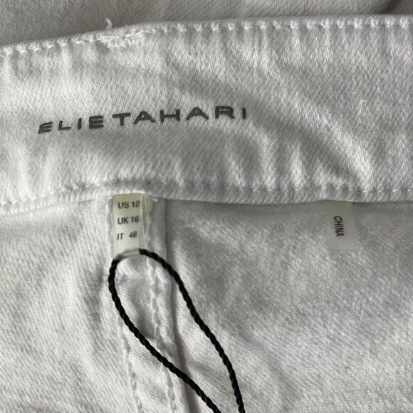 Ellie Tahari SZ 12 Classic Fit Jeans Relaxed Straight Leg Pockets Mid-Rise White - Picture 8 of 11